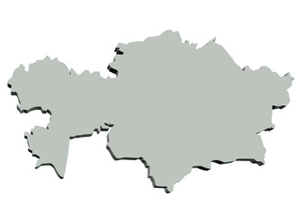 Fototapeta na wymiar gri renkli kazakistan haritası