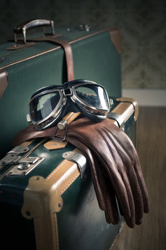 Aviator vintage luggage