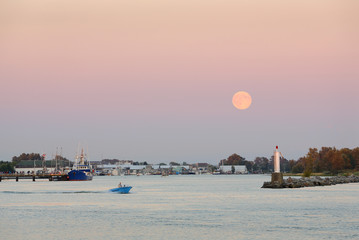 Moonrise Steveston Harbor, Richmond, BC