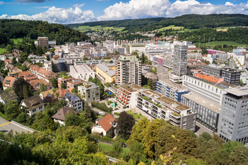 Fototapeta premium [Europa - Schweiz] Stadt Baden von Oben
