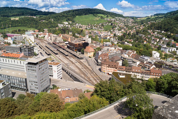 Fototapeta na wymiar [Europa - Schweiz] Stadt Baden von Oben