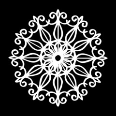 round decoration on black background..