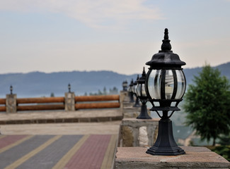 Obraz premium The lantern on the pillar.