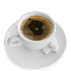 American coffee in a white cup