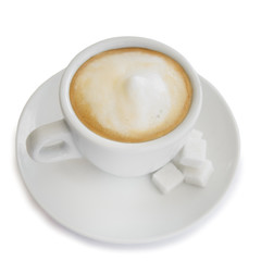 cappuccino coffee in a white cup