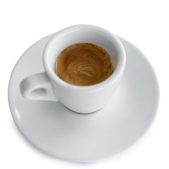 espresso coffee in a white cup