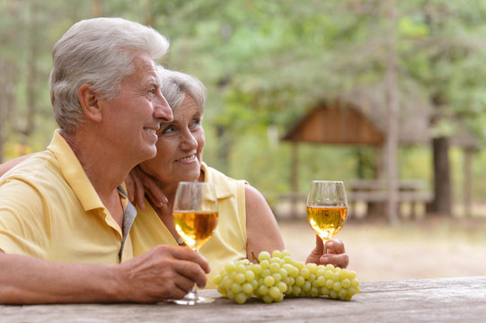 Mature Couple Drinking Wine