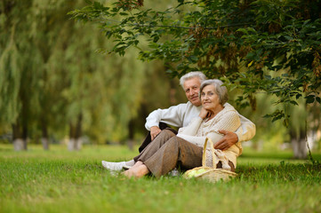Mature couple in park