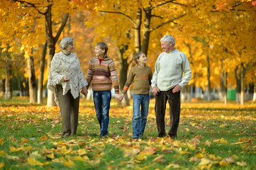 Fototapeta premium Friendly family in park
