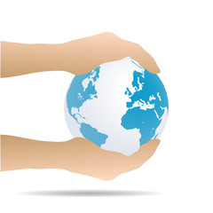 Hands Holding Earth, Illustration