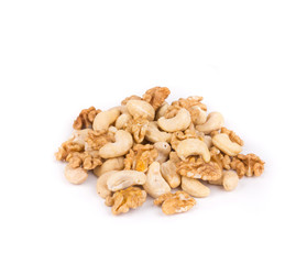 Bunch of walnuts and cashew.