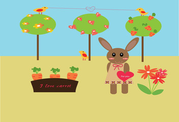 Obraz na płótnie Canvas rabbit girl in garden