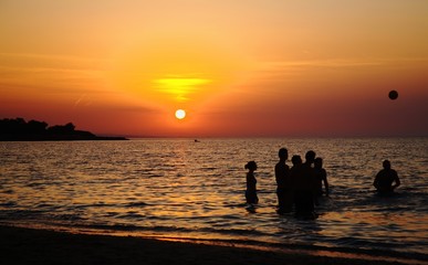 Fototapeta premium Giochi al tramonto