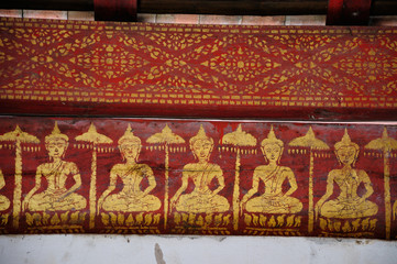 Budda and thai pattern mural background