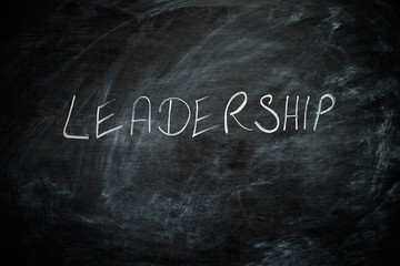 Leadership Written on a Blackboard