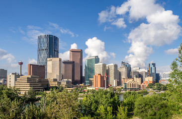 Fototapeta premium Skyscrapers towering over Calgary Alberta