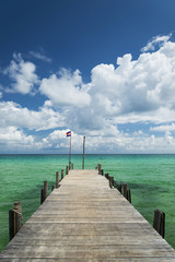 Naklejka premium sok san pier on long beach in koh rong island cambodia