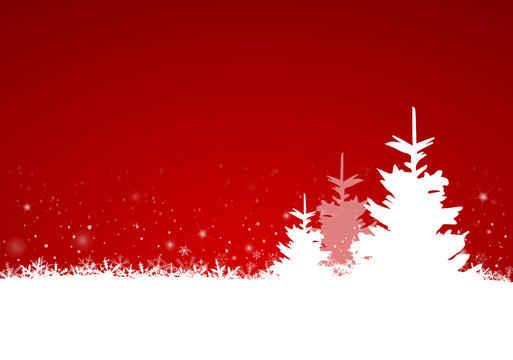 Bäume Schnee Weihnachten rot weiß