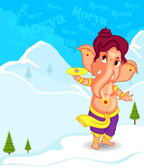 Lord Ganesha in vector for Happy Ganesh Chaturthi