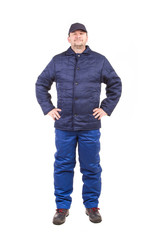 Naklejka premium Worker in winter workwear.