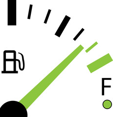 Illustration of a Fuel Gauge on White Background