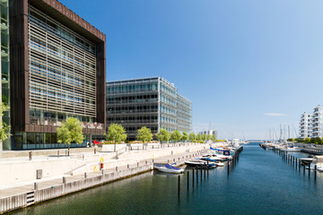 Marina and office buildings