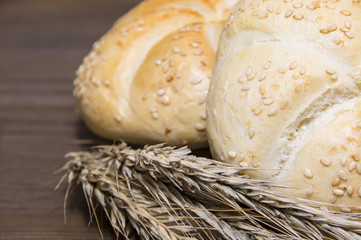 Small bread and wheat ear