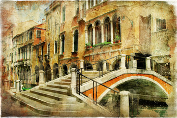 Panele Szklane  Ulice Wenecji. artystyczny obraz