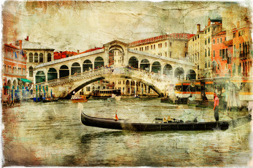 Naklejki  Wenecja, most Rialto - obraz artystyczny