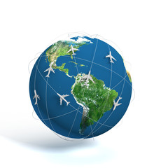 3D global world travel