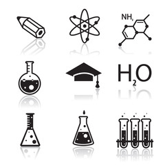 Colored chemistry icons  for learning and web applications - 69210135