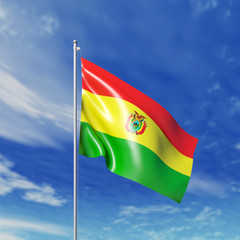 Waving Bolivian flag