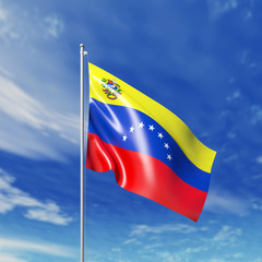 Waving Venezuelan flag