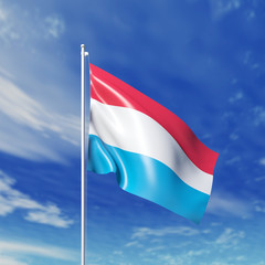 Fototapeta na wymiar Waving Luxembourg flag