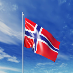 Waving  Norwegian flag