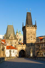 Fototapeta premium Gate tower of Charles bridge, Prague