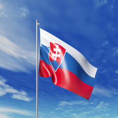 Waving  Slovakian flag
