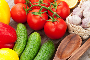 Fresh ripe vegetables closeup