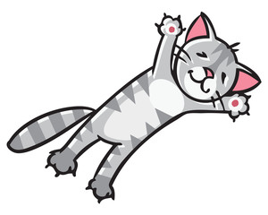 Jumping or flying cat