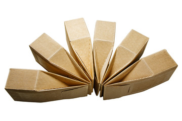 boxes from the goffered cardboard isolated on a white background