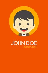 man cartoon theme business card