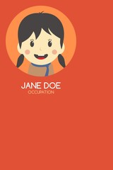 woman cartoon theme business card