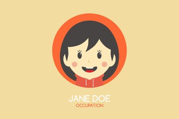 woman cartoon theme business card