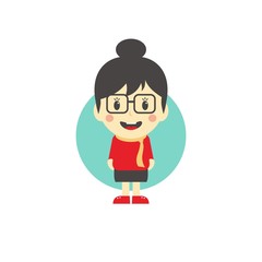 cute girl cartoon character