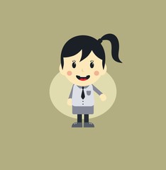 cute girl cartoon character