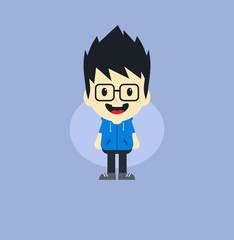 adorable boy cartoon character