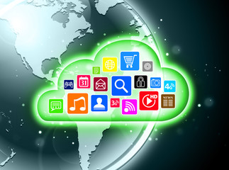 Cloud computing concept for business presentations