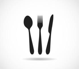 Knife, spoon and fork icon shape vector