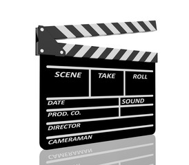 Obraz premium Clapper board on white background
