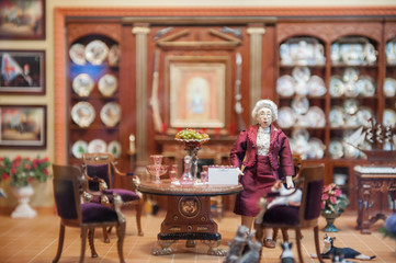 Handmade toy fake interior detail view